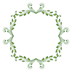 Vector illustration texture leaf flower frame hand drawn