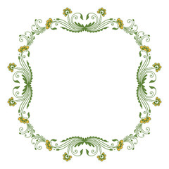 Vector illustration texture leaf flower frame hand drawn