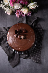 Chocolate cake - Airy biscuit and a cream of cream and chocolate