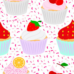  vector illustration pattern cupcakes sweets
