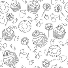  vector illustration pattern cupcakes sweets