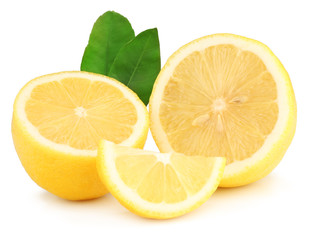 Fototapeta na wymiar Sliced lemons isolated on white background