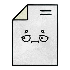 retro grunge texture cartoon sheet of paper