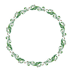 Vector illustration shape leaf flower frame hand drawn