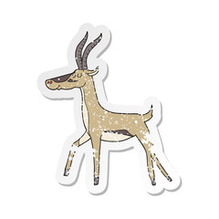 retro distressed sticker of a cartoon gazelle