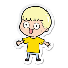 sticker of a cartoon man staring