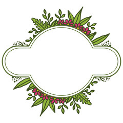 Vector illustration green leaf flower frames blooms hand drawn