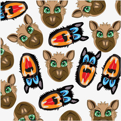 Vector illustration mug animal decorative pattern.Vector illustration