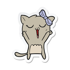sticker of a cartoon cat