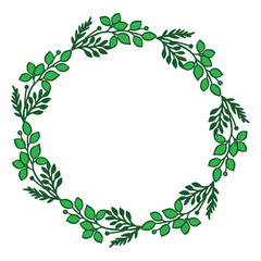 Vector illustration beautiful leaf wreath frames hand drawn