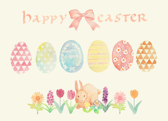 イースターの水彩イラスト