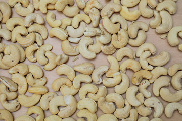 cashew nuts on white background, cashew nuts isolated on white background, presentation template cashew nuts