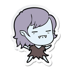 sticker of a cartoon undead vampire girl