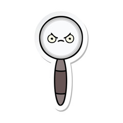sticker of a cute cartoon magnifying glass
