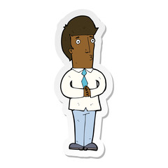 sticker of a cartoon nervous man