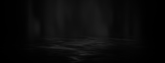 Empty black scene with shine and highlights of light reflected on water. Product showcase spotlight...