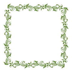 Vector illustration leaf floral frame style for card hand drawn
