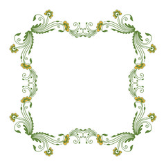 Vector illustration leaf floral frame style for card hand drawn