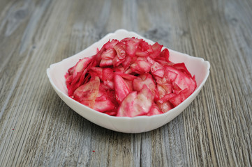 salad with blue cabbage