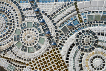 Decorative the mosaic on the wall background.