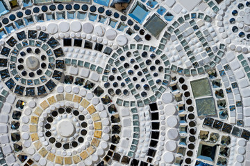 Decorative the mosaic on the wall background.