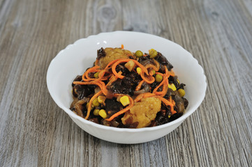 Salad of pickled sea kale and carrots