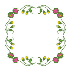Vector illustration pattern floral frame hand drawn