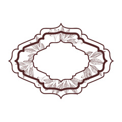 frame with plants and herbs isolated icon