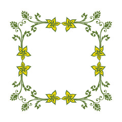 Vector illustration decorative yellow flower frame hand drawn