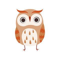 Cute Owlet, Adorable Owl Bird Vector Illustration