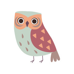 Cute Adorable Owl Bird Cartoon Character Vector Illustration