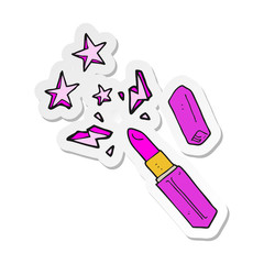 sticker of a cartoon vivid lipstick