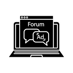 Advertising forum glyph icon
