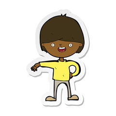 sticker of a cartoon happy man