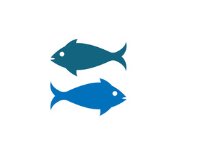 Fish logo template. Creative vector symbol of fishing club or online 