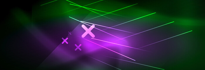 Fototapeta premium Abstract neon glowing light background. Dark background with lights. Abstract background with neon lights, night view.
