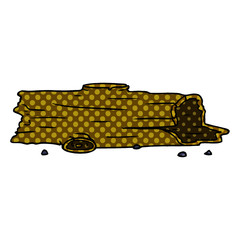 cartoon doodle of a tree log