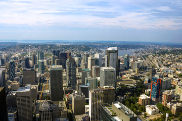 Fototapeta na wymiar Seattle, USA, August 31, 2018: View of downtown Seattle.