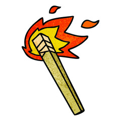 quirky hand drawn cartoon lit torch