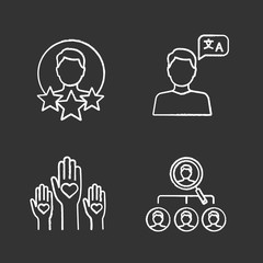 Resume chalk icons set