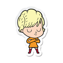 sticker of a cartoon woman