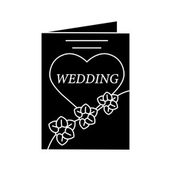Wedding invitation card glyph icon