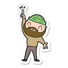 sticker of a cartoon bearded man