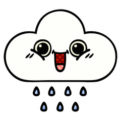 comic book style cartoon rain cloud