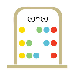 flat color retro cartoon abacus