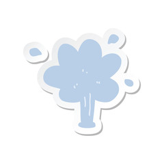 sticker of a cartoon squirting water