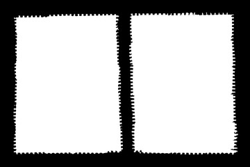 Abstract Dual Decorative Black & White Photo Frame. Type Text Inside, Use as Overlay or for Layer / Clipping Mask