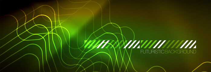 Shiny neon lights background, techno design, modern wallpaper for your project