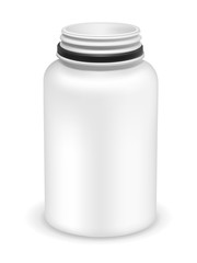 Vector open plastic bottle for multivitamins or medication