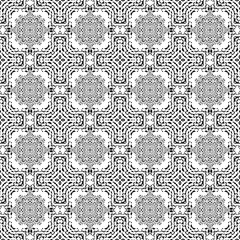 Black and White Seamless Ethnic Pattern. Tribal - 252197088